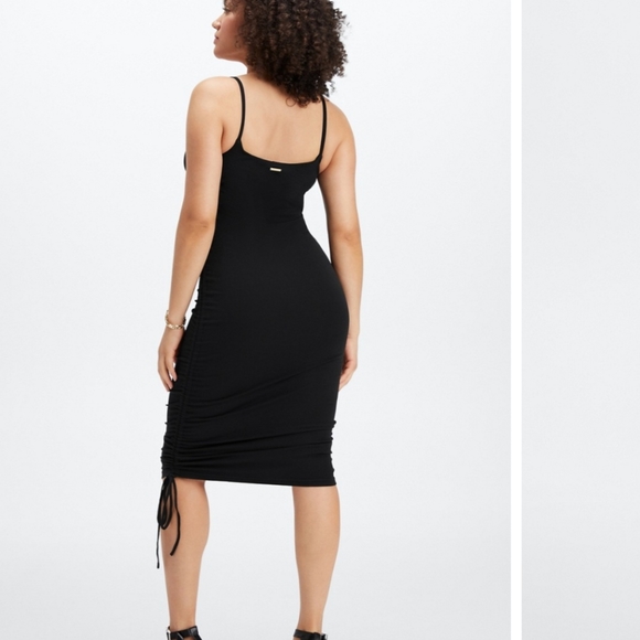 Fabletics Live-In Spaghetti Strap Dress Black with Side Tie Straps Size Med - Picture 2 of 16